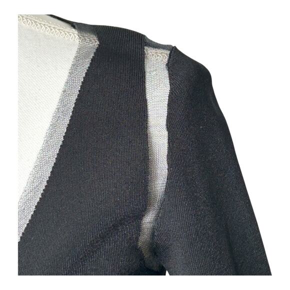 Tom Ford Black Ribbed V Neck Sweater Sheer Panels Flawed Sized M - Picture 2 of 13